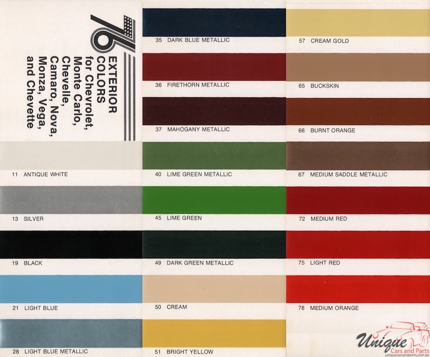1976 Chev Paint Charts Corporate 1